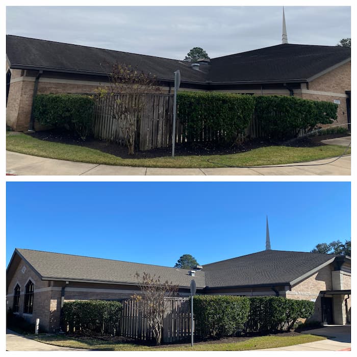 Large Roof Cleaning At Katy Church Of Christ In Katy, TX